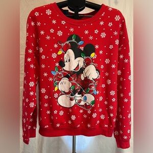 Disney Mickey Mouse Men’s Light Up Sweatshirt Red XXL